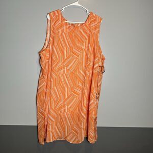 C Est 1946 plus size 26/28 orange geometric knee length dress